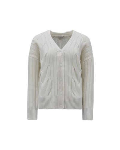 Moncler Cable Knit Cashmere Cardigan - Grey