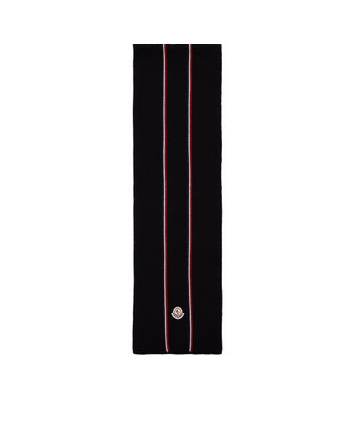 Moncler Écharpe en laine tricolore - Noir