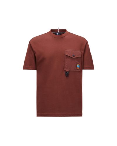 3 MONCLER GRENOBLE T-shirt mit tasche - Rot