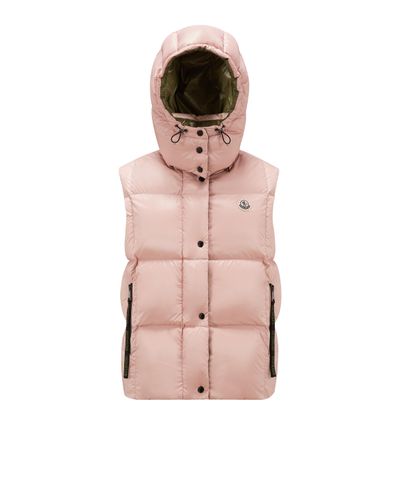 Moncler Gilet imbottito in piuma luzule - Rosa