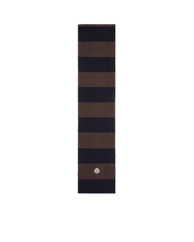 Moncler Striped Cotton Scarf - Black