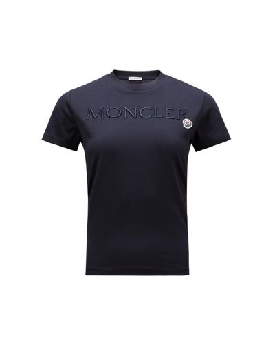 Moncler Embroidered Logo T-shirt - Blue