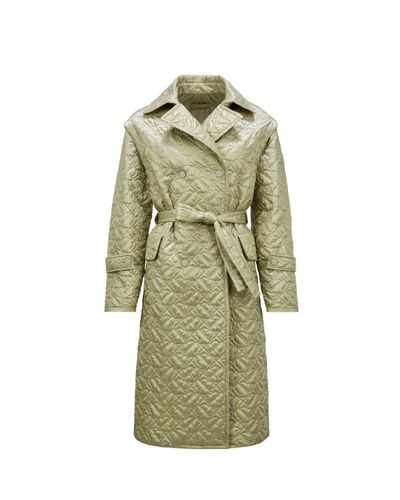 Moncler Samare Padded Trench Coat - Green