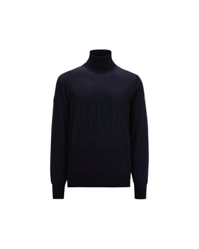 INTER X MONCLER Wool Turtleneck Sweater - Blue