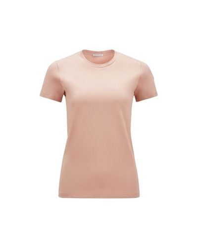 Moncler Camiseta en punto de algodón - Rosa