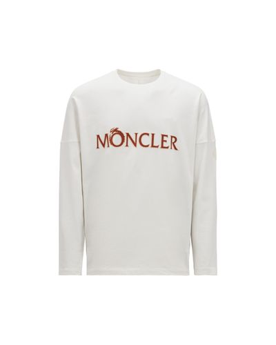 Moncler Camiseta de manga larga y logotipo - Blanco