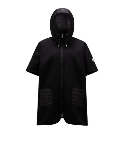 Moncler Hooded Down Cape - Black
