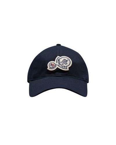 Moncler Double Logo Baseball Cap - Blue