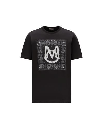 Moncler T-shirt con stampa bandana - Nero