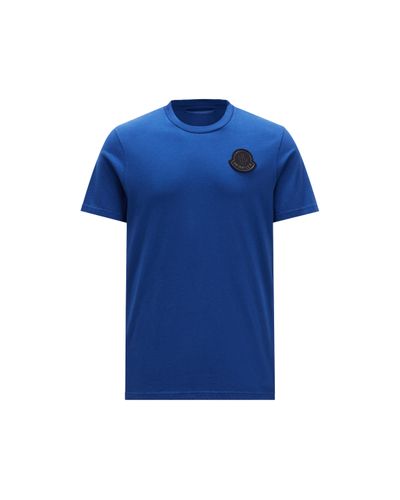 Moncler T-shirt mit logoaufnäher - Blau