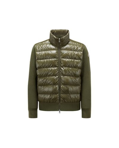 Moncler Padded Wool Cardigan - Green
