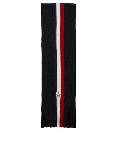 Moncler Bufanda de lana tricolor - Negro