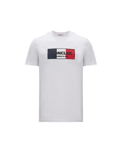 Moncler Camiseta con motivo tricolor - Blanco