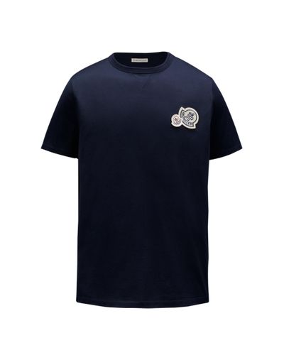 Moncler T-shirt mit logo - Blau
