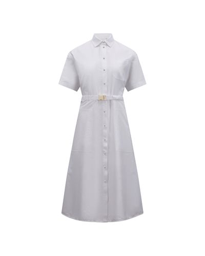 Moncler Cotton Shirt Dress - Gray