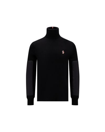 3 MONCLER GRENOBLE Wool Polo Neck Sweater - Black