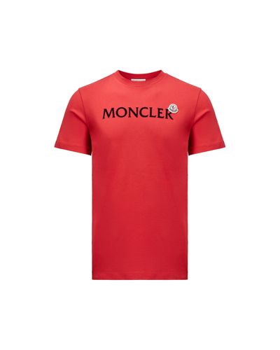 Moncler T-shirt mit logo - Rot