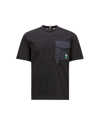 3 MONCLER GRENOBLE T-shirt mit tasche - Schwarz
