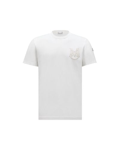 Moncler T-shirt mit monogramm - Weiß
