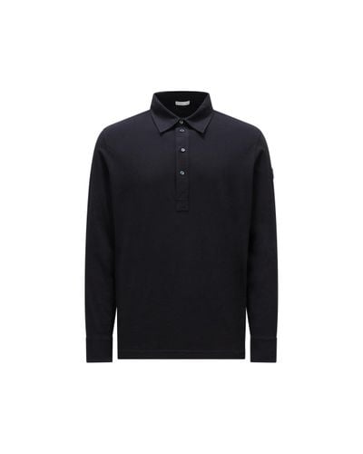 Moncler Long Sleeve Polo Shirt - Blue