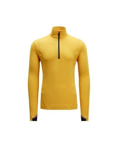 3 MONCLER GRENOBLE Pull col montant tricolore - Jaune