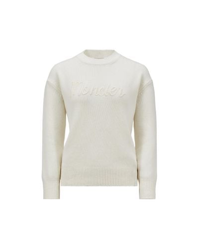 Moncler Embroidered Wool & Cashmere Sweater - White