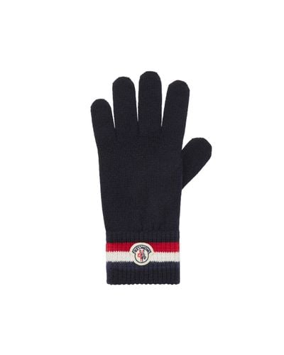 Moncler Tricolor Wool Gloves - Black