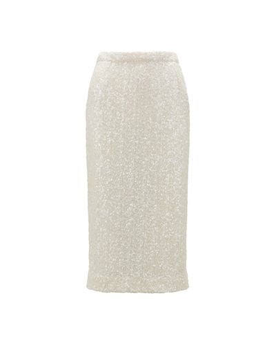Moncler Sequin-embroidered Pencil Skirt - White