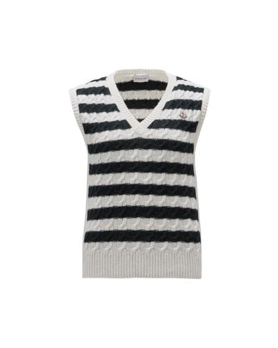 Moncler Striped Wool Vest - Black