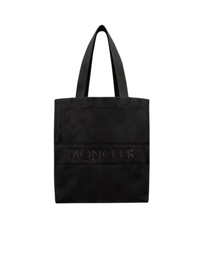 Moncler Tote bag aus strick mit monogramm - Schwarz