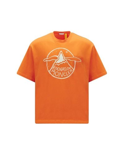 MONCLER X ROC NATION Logo Motif T-Shirt - Orange