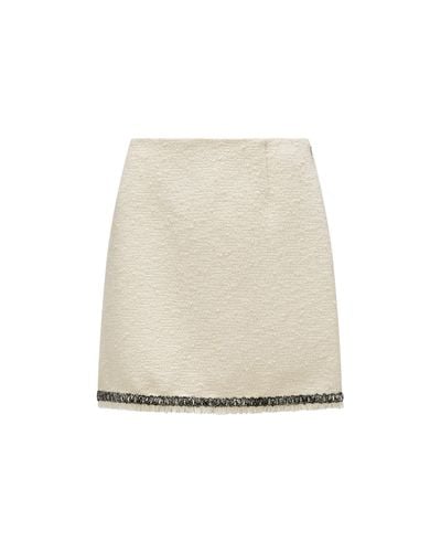 Moncler Tweed Mini Skirt - Natural
