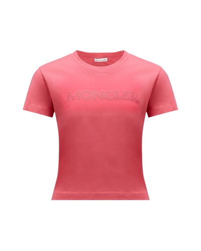 Moncler T-shirt con logo cristalli - Nero