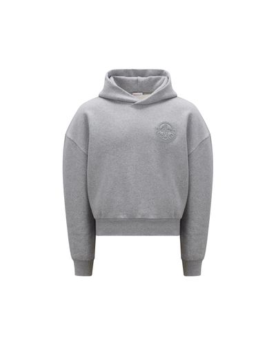 MONCLER X ROC NATION Logo Patch Hoodie - Gray