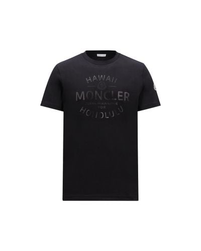 Moncler Metallic-logo-t-shirt - Schwarz