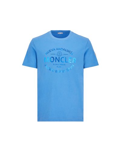 Moncler Camiseta metalizada con logotipo - Azul