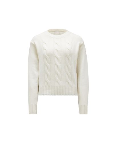 Moncler Cable Knit Cashmere Sweater - White