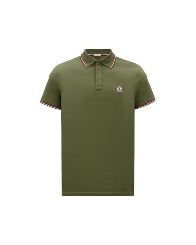 Moncler Poloshirt mit logoaufnäher - Grün