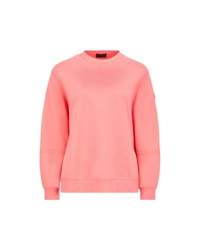 Moncler Sweatshirt mit geprägtem logo - Pink