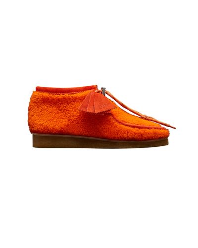 Moncler 2 1952 Man Wallabee Shearling Shoes - Orange