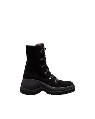 Moncler Resile Trek Shell-trimmed Suede Ankle Boots - Black