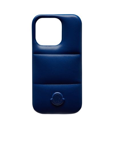 Moncler Quilted Leather Phone Case - Blue