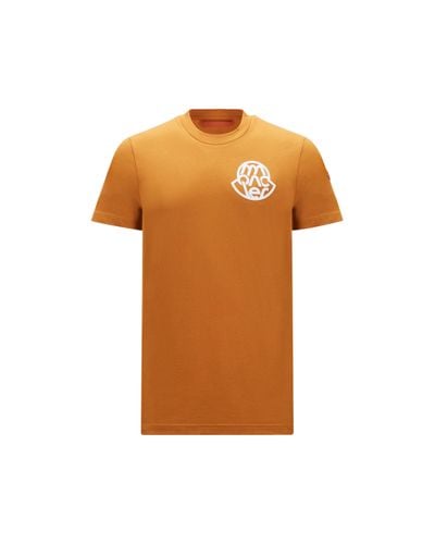 Moncler T-shirt à motif logo - Orange