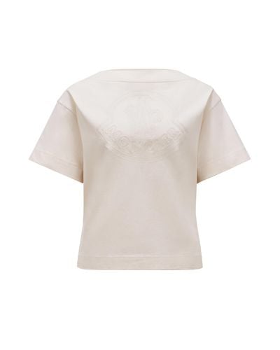 Moncler T-shirt mit logostickerei - Weiß