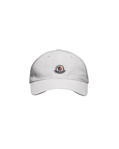 Moncler Cappello da baseball con logo - Bianco