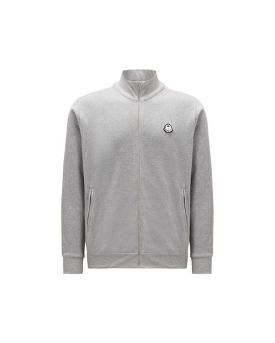 Moncler Genius Chenille-reißverschluss-sweatshirt - Grau