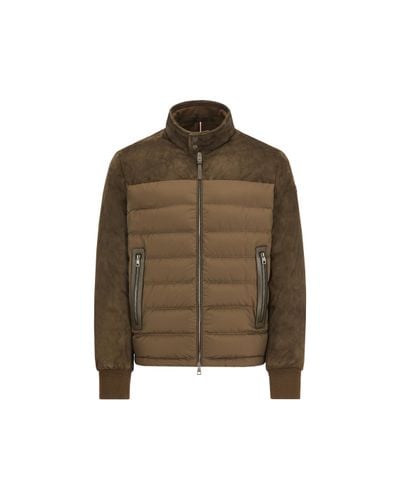 Moncler Monviso Suede Down Jacket - Brown
