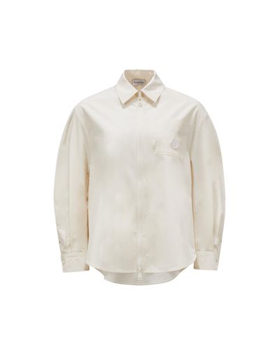 Moncler Camisa de popelina con cremallera - Blanco