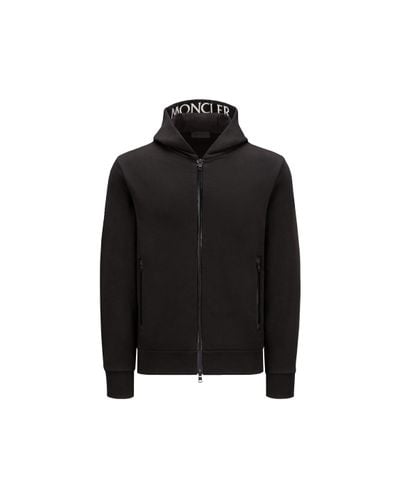 Moncler Reißverschluss-hoodie mit logo - Schwarz
