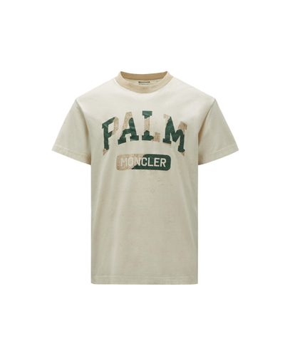 8 MONCLER PALM ANGELS Logo T-shirt - Natural